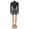 Fashionable women's temperament and sexy hot stamping diamond through flesh wrapped hip jumpsuit
