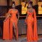 Fashionable women's clothing temperament sexy high slit shawl dress new