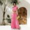 Fashionable women's sexy sloping shoulder crop top half skirt set