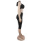 Fashionable women's sexy solid color lace up slim fit hip package set