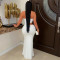 Fashionable women's sexy strapless revealing backpack hip slimming dress