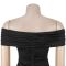 Fashionable women's sexy one shoulder high slit strapless dress