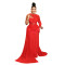 Fashionable women's sexy mesh transparent round neck hip hugging dress