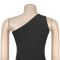 Fashionable women's dress with a cinched waist, exposed back, slim fit, and sloping shoulders