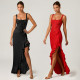 Fashionable women's elegant and sexy slit skirt dress