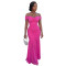 Fashionable women's sexy solid color mesh strapless and hip hugging dress