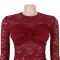 Fashionable women's sexy round neck lace slim fit long sleeved dress
