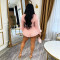 Fashionable women's sexy V-neck see through mesh short skirt dress