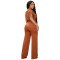 Fashion off shoulder asymmetrical pleated wide leg pants set, two-piece set