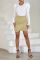 Women's irregular pleated skirt, American high waisted, elastic, twisted, hip hugging short skirt