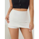 Double slit zipper half body skirt pants European and American fashion pants lined with suit short skirt for women