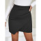 Women's irregular pleated skirt, American high waisted, elastic, twisted, hip hugging short skirt