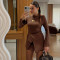 2026 New Micro Pull Long Sleeve Short Dress Folding Button Half Skirt Two Piece Set