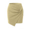 Women's irregular pleated skirt, American high waisted, elastic, twisted, hip hugging short skirt