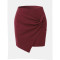 Women's irregular pleated skirt, American high waisted, elastic, twisted, hip hugging short skirt