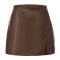 PU leather half body skirt pants, European and American sexy front slit hip hugging short skirt pants, women's spot high waist