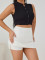 Double slit zipper half body skirt pants European and American fashion pants lined with suit short skirt for women
