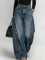 Spring and summer new metal opposite sex corns women's clothing solid color horse run loose jeans in stock