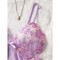 Pure Desire Wind Light Purple Strap Sleeping Skirt Mesh Perspective Lace Lace Sexy Home Clothes Sexy Underwear Two Piece Set