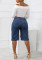 Women's loose denim 5-point pants with full rhinestone hot stamping and additional waistband, available for immediate payment