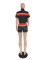 Sexy contrasting three piece nightclub style fitness trendy outfit set