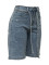 Women's loose denim 5-point pants with full rhinestone hot stamping and additional waistband, available for immediate payment
