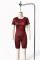 Women's snake patterned round neck short sleeved shorts two-piece set, high elasticity casual nightclub style for women