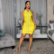 Fashionable and sexy backless hanging neck hot diamond nightclub women's dress