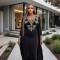 New Fashion V-neck Hot Diamond Solid Color Women's Dress