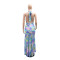 Women's spring and summer hot selling slim fit dress with neck hanging print and lace up design