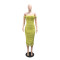 Fashionable solid color nail bead pleated sexy slim fit slit dress women's clothing