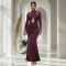 New slim fit long sleeved hip hugging dress, sexy chest hugging dress, slimming evening gown