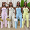 Fashion women's solid color suspender pants set with high waist and wide legs, casual temperament new style