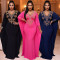 New Fashion V-neck Hot Diamond Solid Color Women's Dress