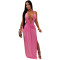 Fashionable women's sexy deep V-neck hanging banquet hip hugging dress