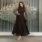 Fashionable women's sexy lace see through shiny dress dress