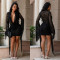 Fashionable women's temperament and sexy V-neck lace wrapped hip dress