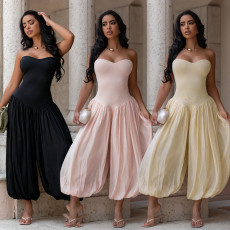 Fashionable women's temperament, sexy strapless slimming, fashionable jumpsuit