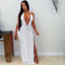 Fashionable women's sexy deep V-neck hanging banquet hip hugging dress