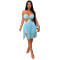 New women's strapless fringe short skirt nightclub party dress