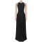 Fashionable women's dress with elegant temperament, solid color round neck sleeveless dress