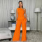 2026 new women's casual solid color sloping shoulder top and pants two-piece set