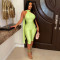 Fashionable women's sexy casual solid color backpack hip jumpsuit
