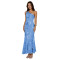 New Women's Summer Elegant Jacquard Cross Shoulder Banquet Dress