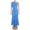 New Women's Summer Elegant Jacquard Cross Shoulder Banquet Dress