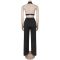 Fashionable women's fashion trend chicken eye loose straight leg wide leg pants set