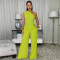 2026 new women's casual solid color sloping shoulder top and pants two-piece set