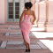 Fashionable women's sexy off shoulder strapless pleated hip hugging dress