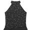 Fashionable women's sexy off shoulder rhinestone bubble bead split dress