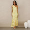 New Women's Summer Elegant Jacquard Cross Shoulder Banquet Dress